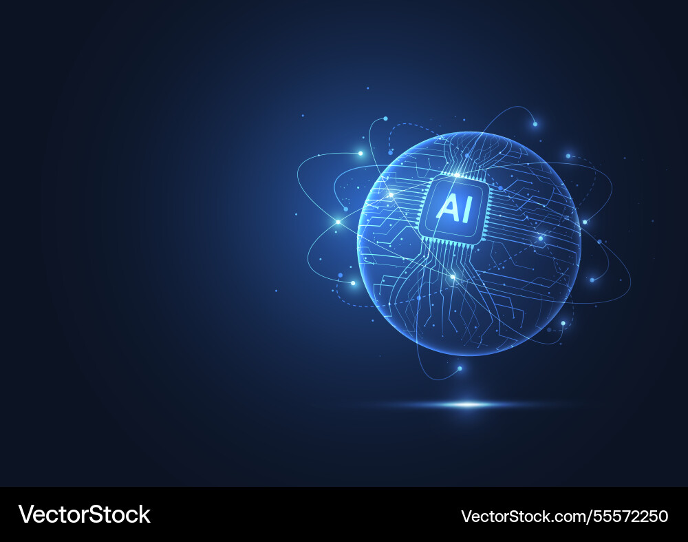 Global AI Network Connection Vector Image