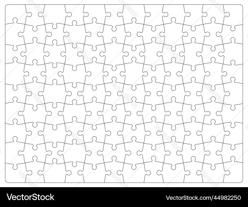 Jigsaw puzzle blank grid pattern or background vector image