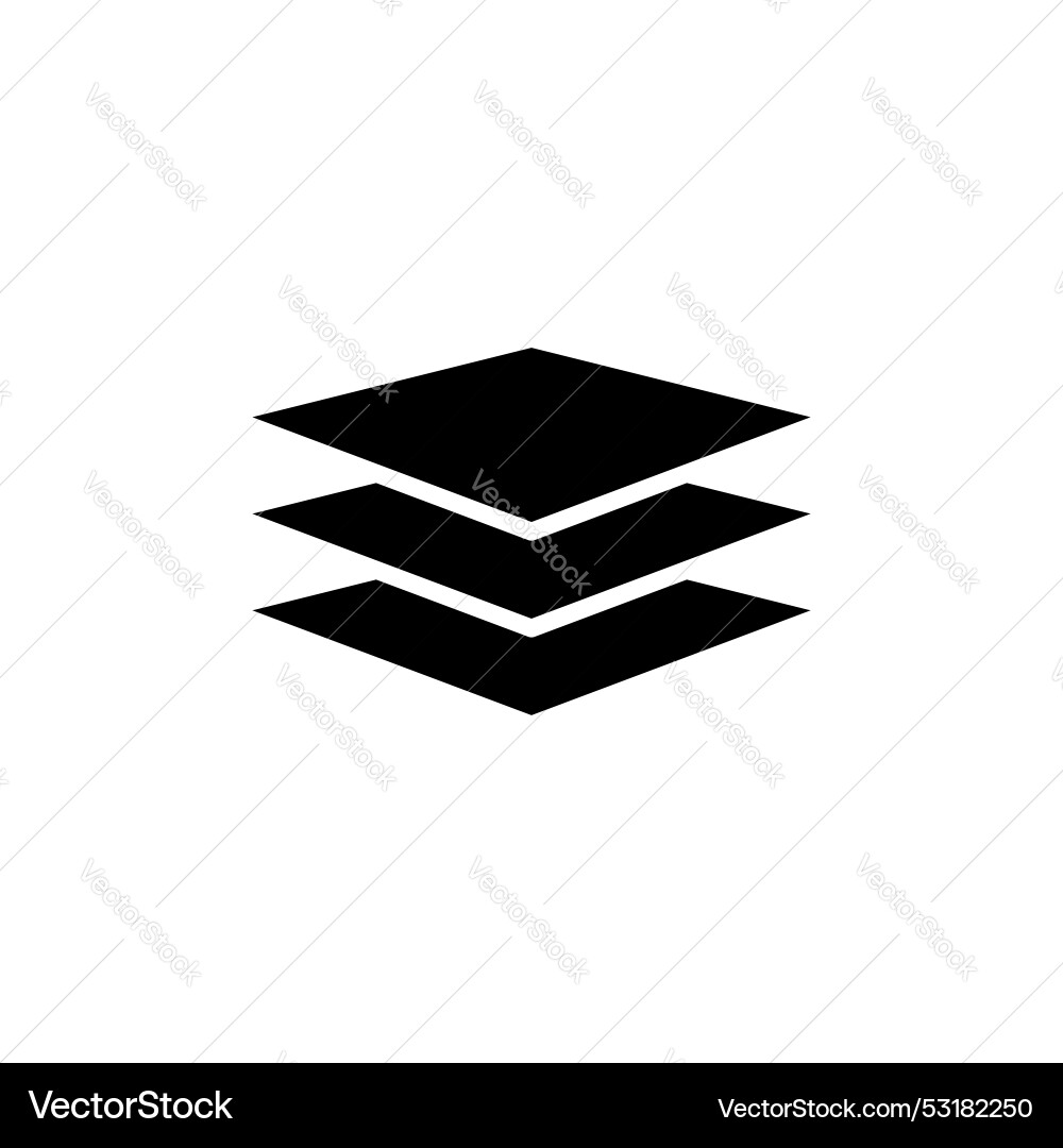 Layers icon set 3 level fabric symbol three layer Layers icon set 3 level fabric symbol three layer vector image