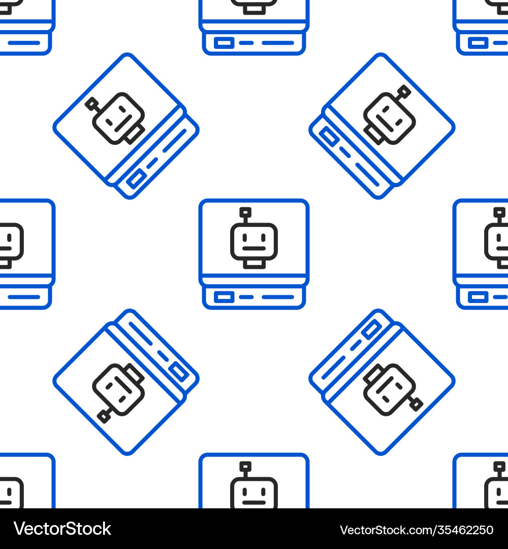 Line robot icon isolated seamless pattern on white Line robot icon isolated seamless pattern on white vector image
