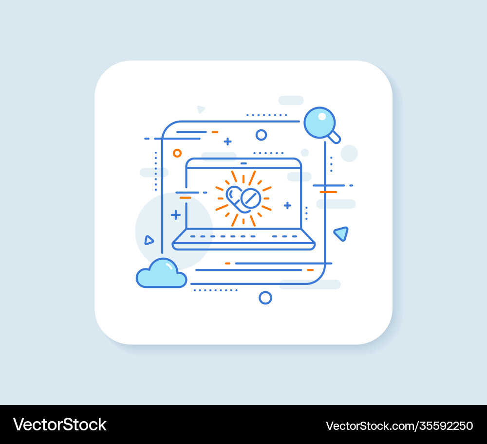 Medical drugs line icon medicine pills sign Medical drugs line icon medicine pills sign vector image