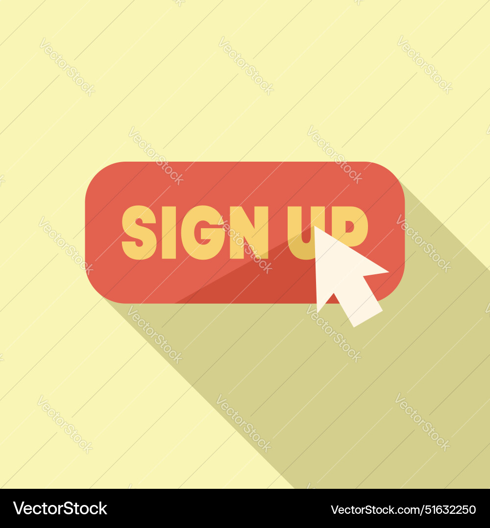 Mouse cursor clicking sign up button online Vector Image