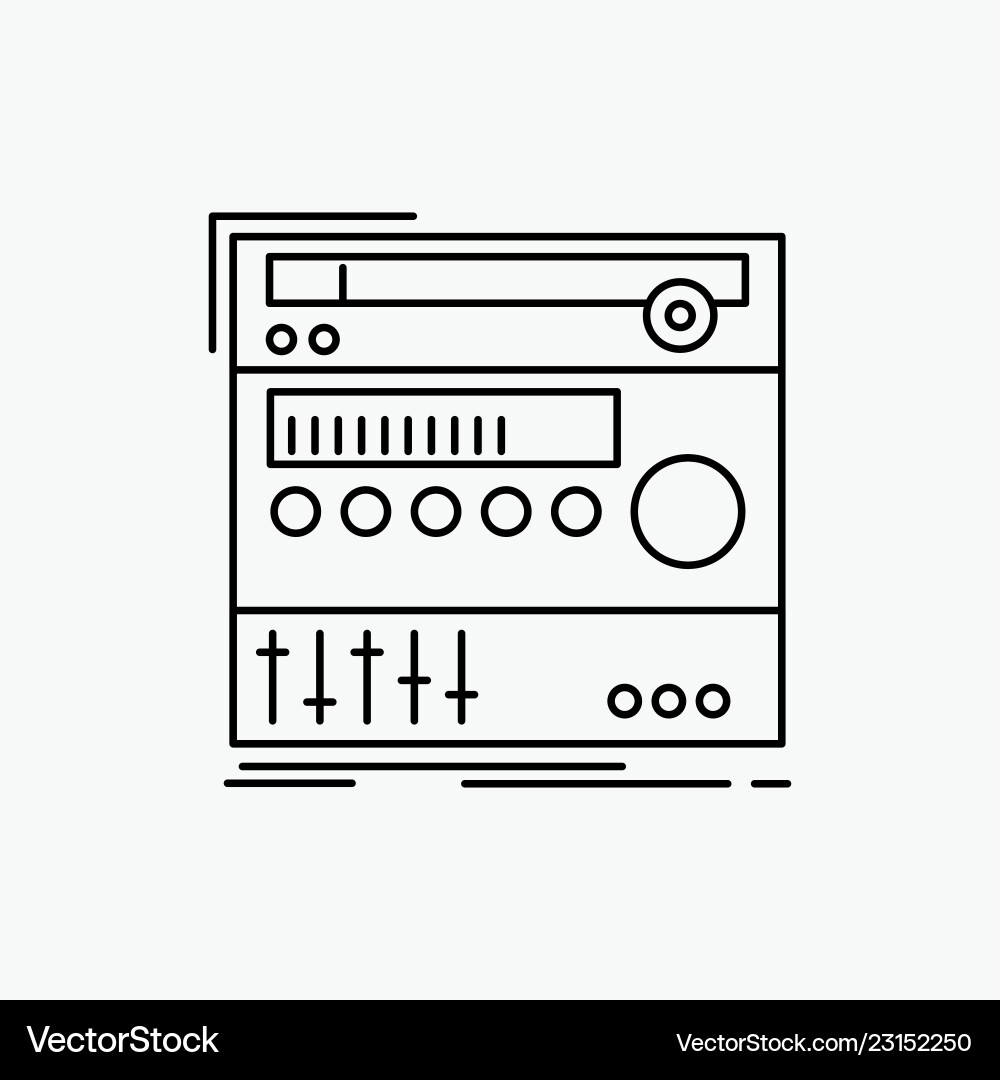 Rack component module sound studio line icon vector image