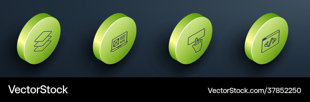 Set isometric line layers ui or ux design Set isometric line layers ui or ux design vector image