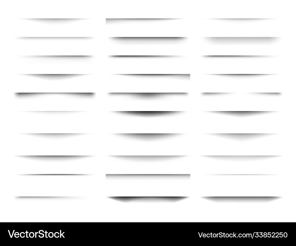 Set transparent shadow with soft edges Set transparent shadow with soft edges vector image