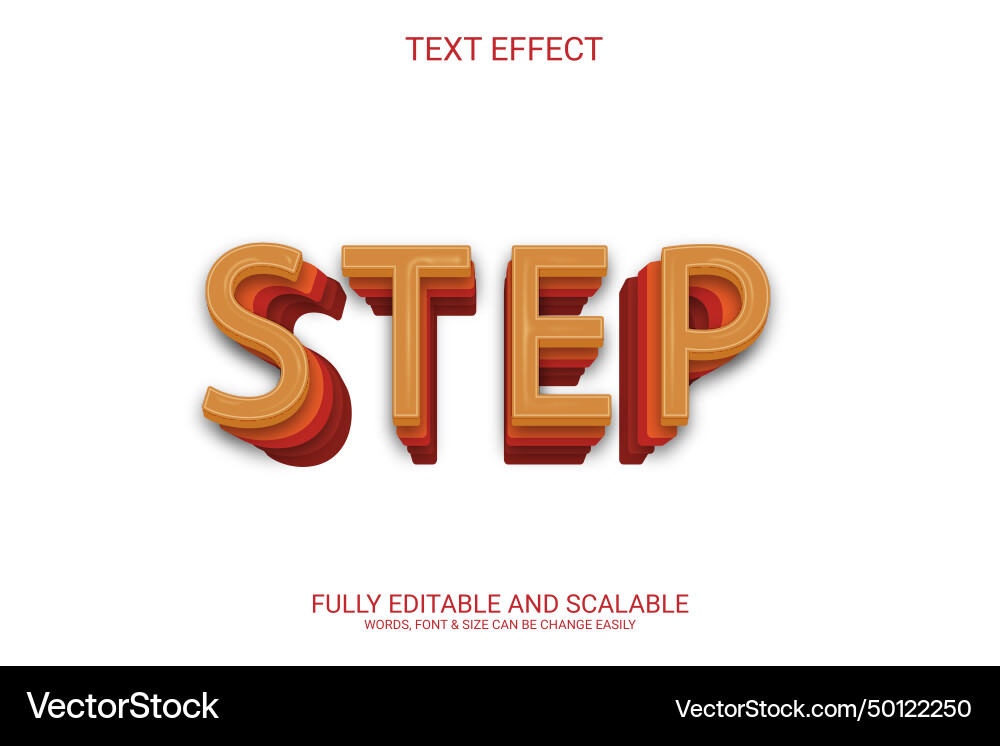Step eps 3d text effect vector image