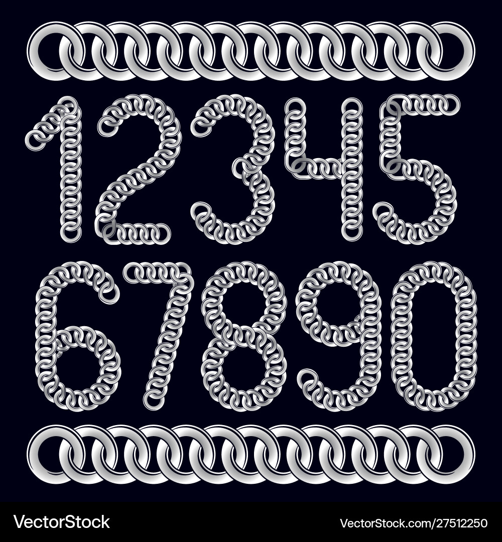 Trendy numbers collection numeration created vector image