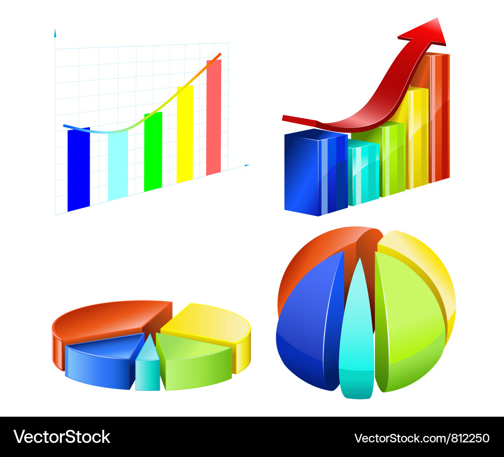 Types of diagrams Vector Image