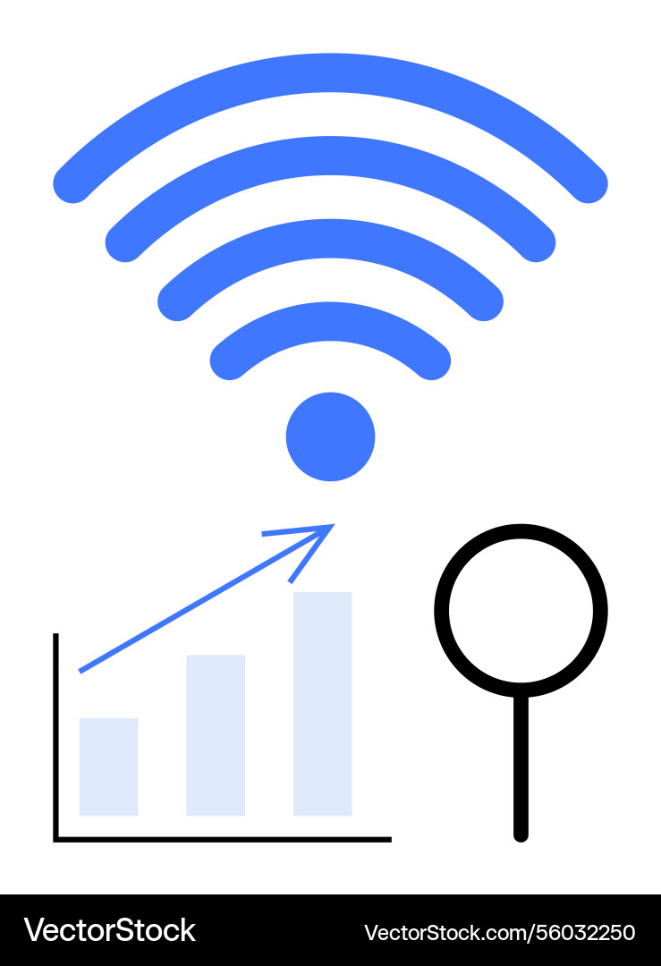 Wireless connectivity with data growth and search Vector Image
