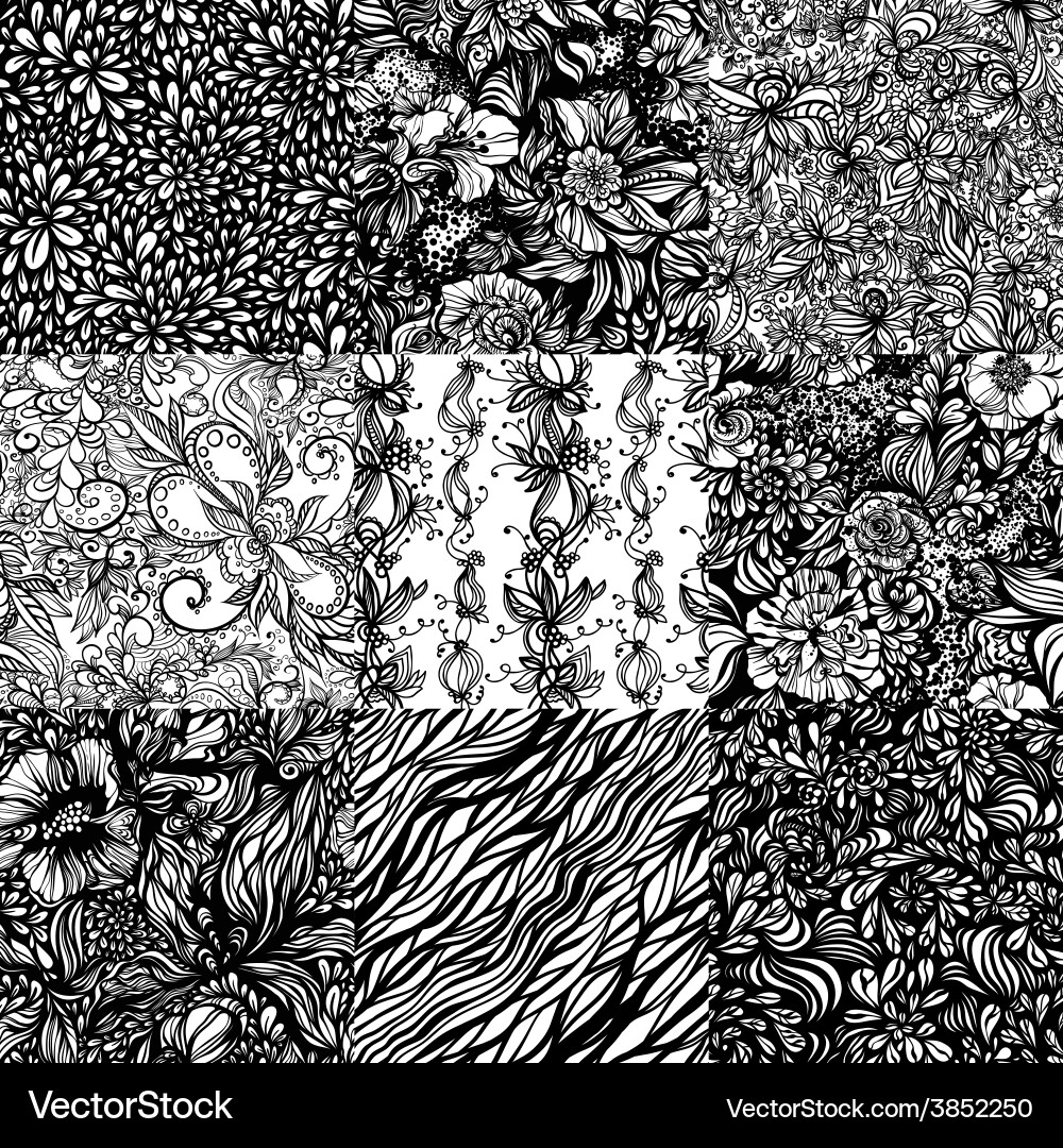 Zentangle Abstract Patterns vector image