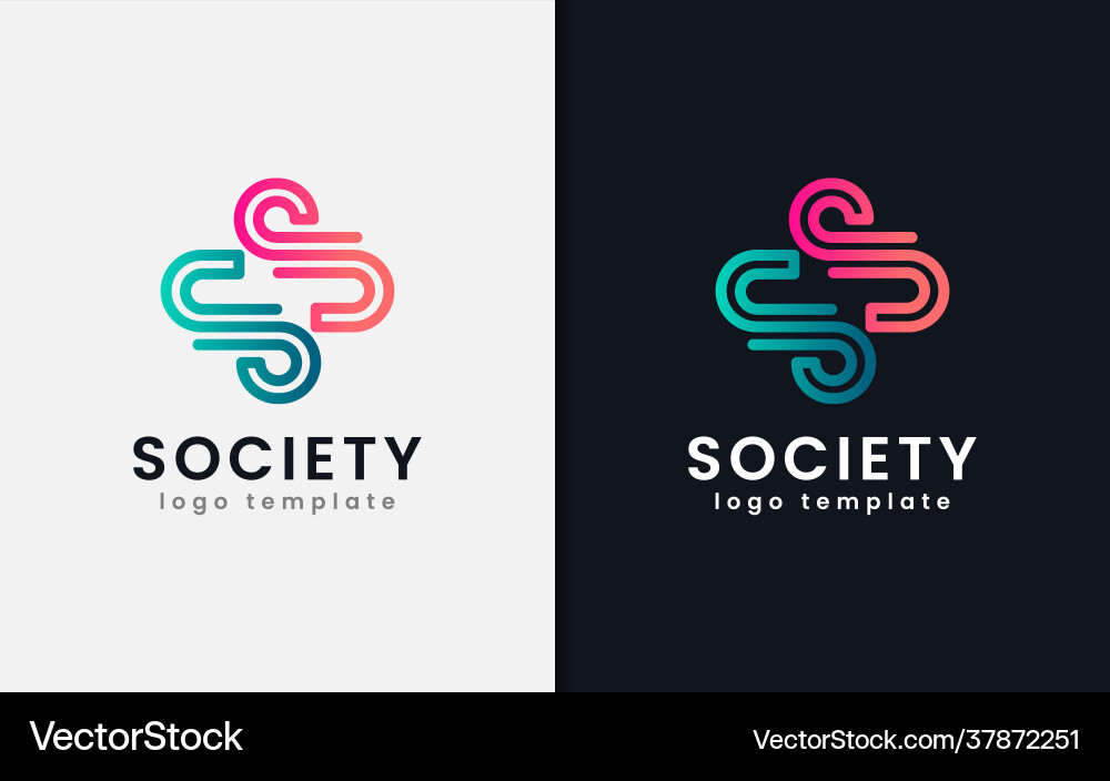 Abstract initial double s monogram logo design vector image