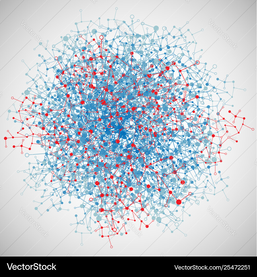 Abstract polygonal background with connected dots vector image
