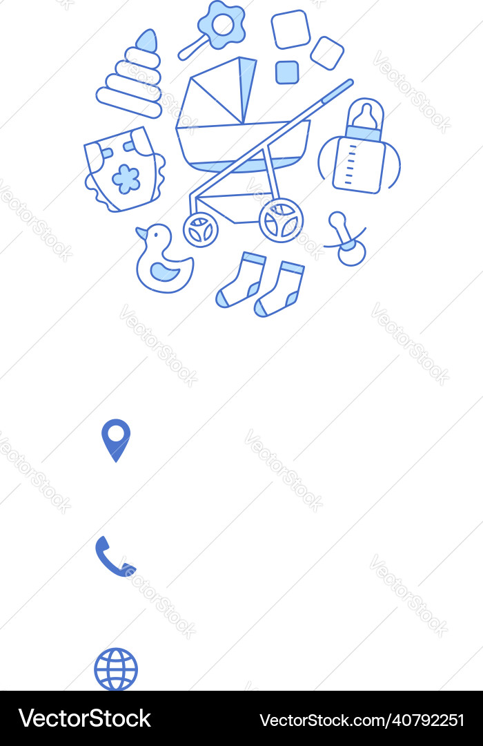 Baby store vertical business card outline design Baby store vertical business card outline design vector image