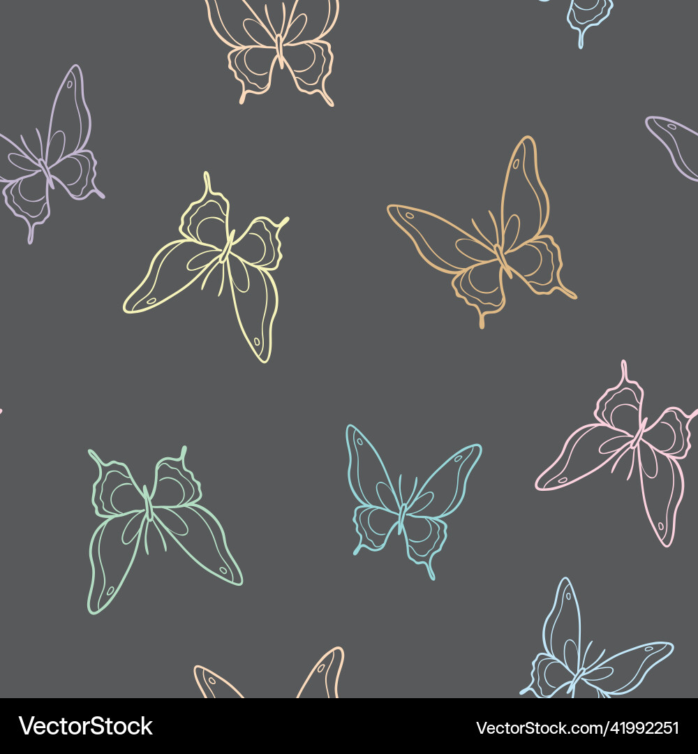 Butterfly seamless repeat pattern background Vector Image