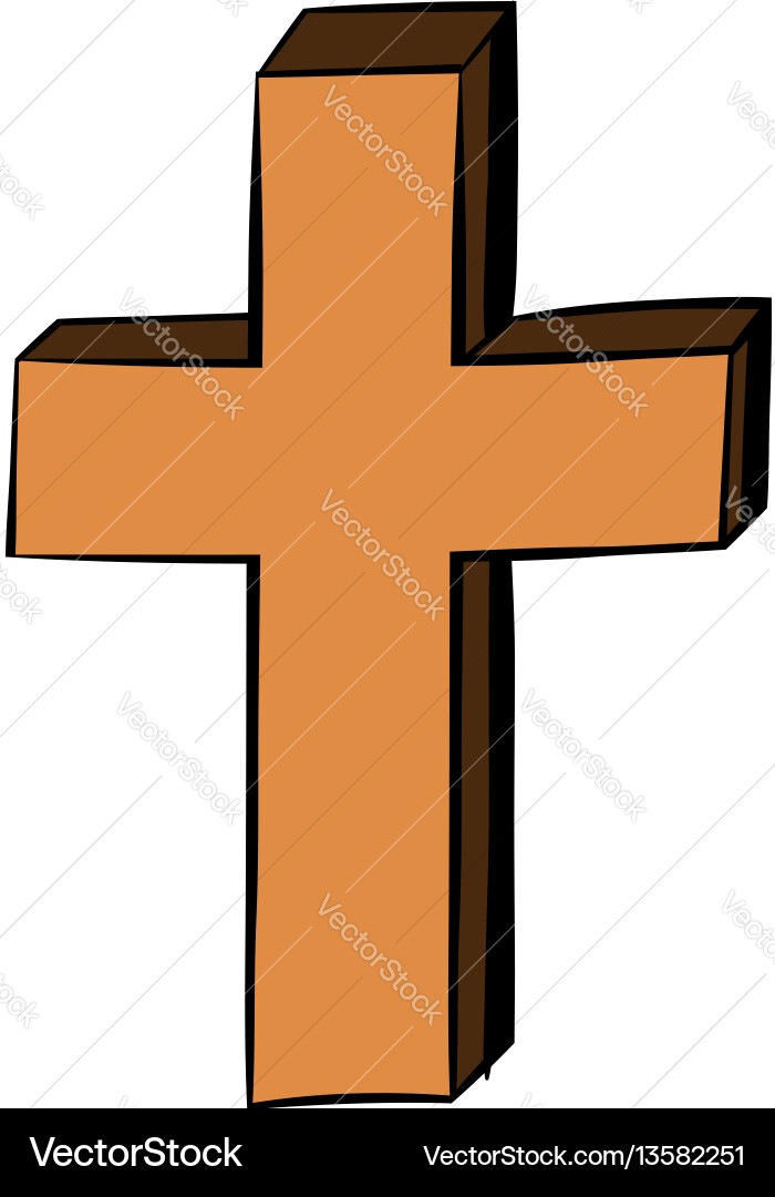 Christian cross icon cartoon Christian cross icon cartoon vector image