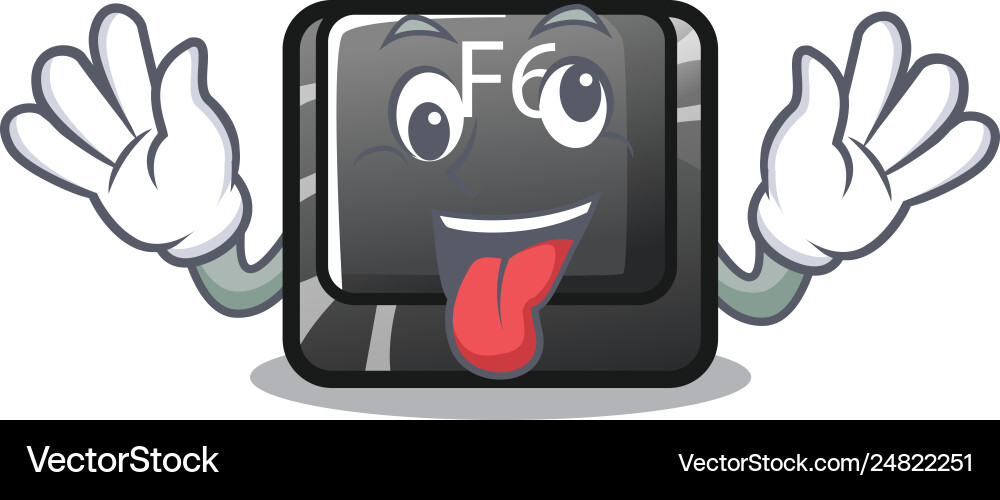 Crazy f6 button installed on character computer Crazy f6 button installed on character computer vector image