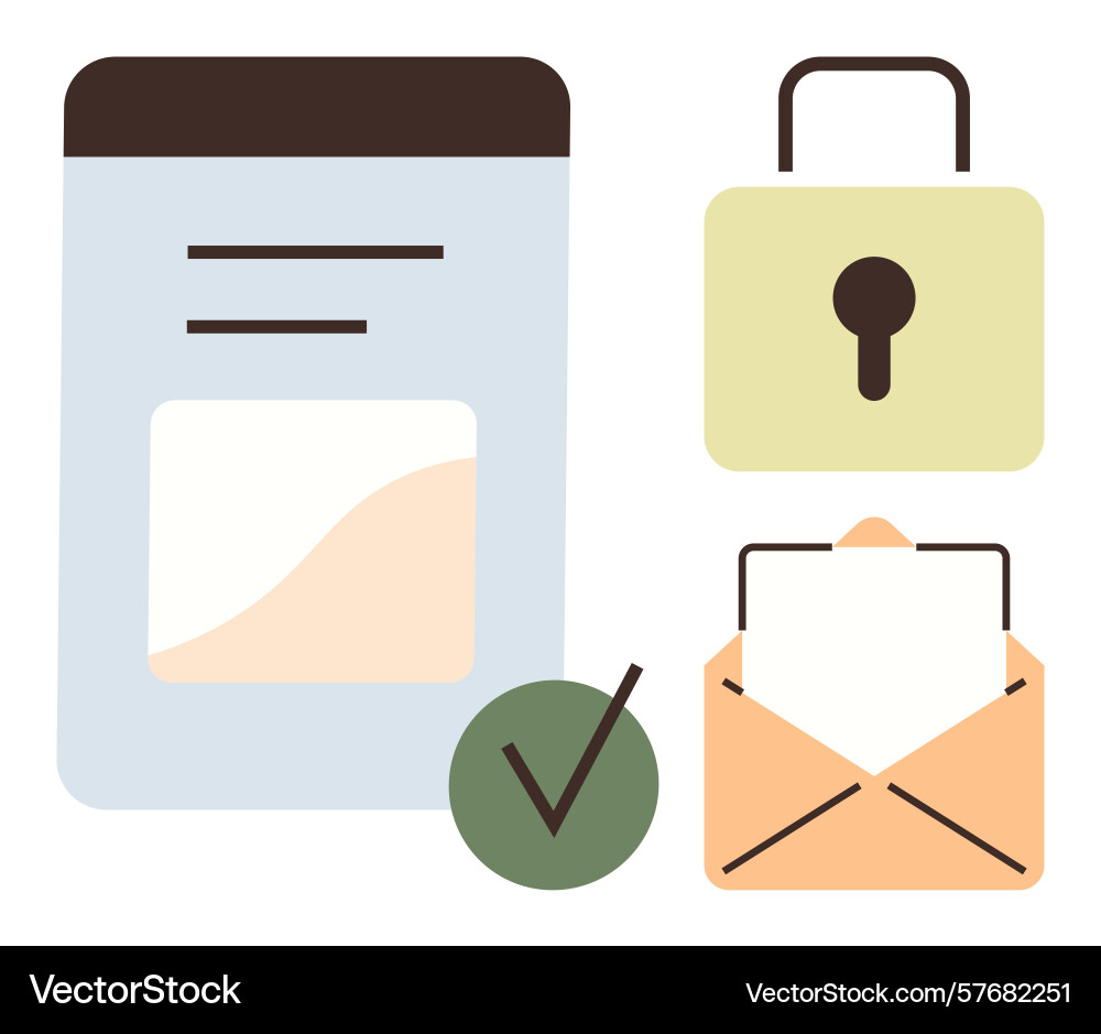 Data security with file padlock envelope Data security with file padlock envelope vector image