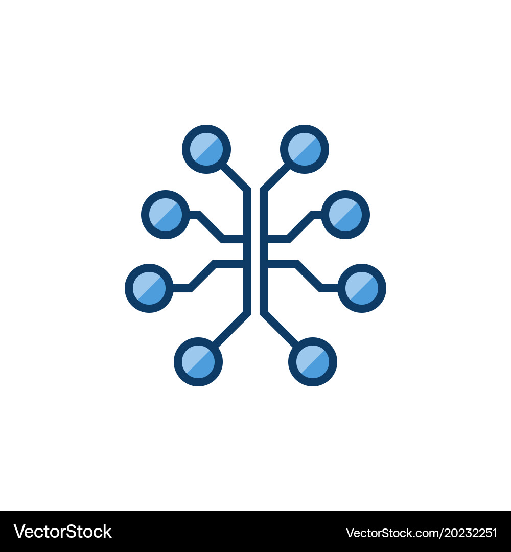 Digital Brain Circuit Icon vector image