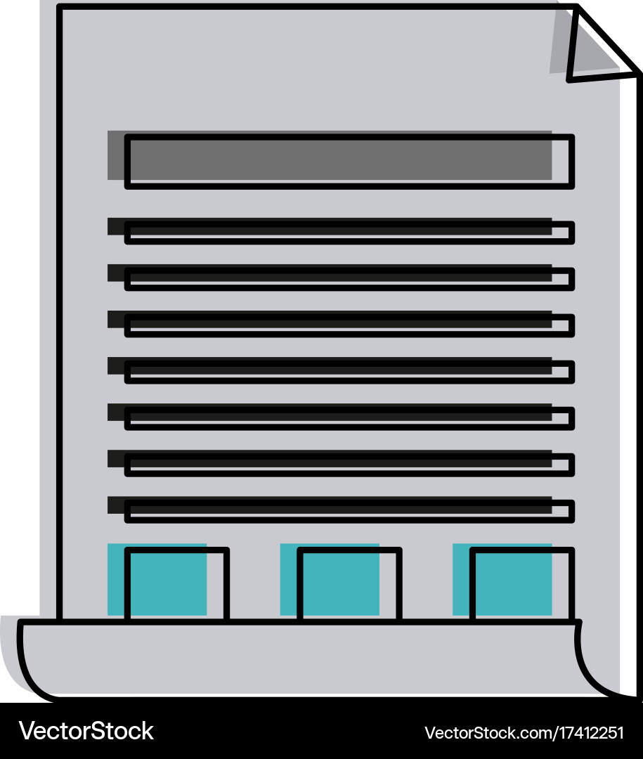 Document with lines and boxes icon image Vector Image