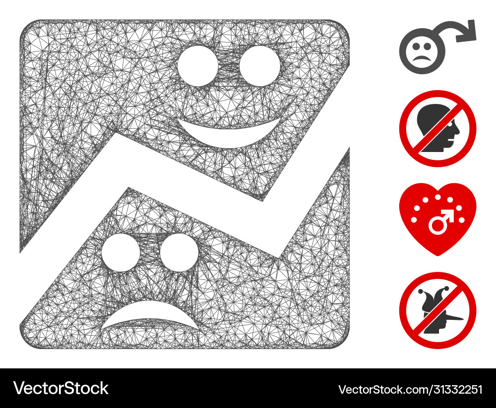 Emotion chart web mesh Emotion chart web mesh vector image