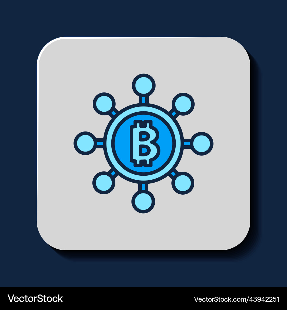 Filled outline blockchain technology bitcoin icon Filled outline blockchain technology bitcoin icon Vector Image