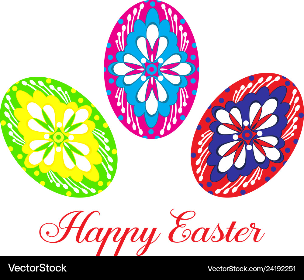 Happy easter eggs flat isolated Happy easter eggs flat isolated vector image