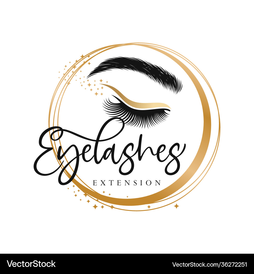 Luxury beauty eye lashes logo template – Royalty-Free Vector | VectorStock, image size:1000x1080