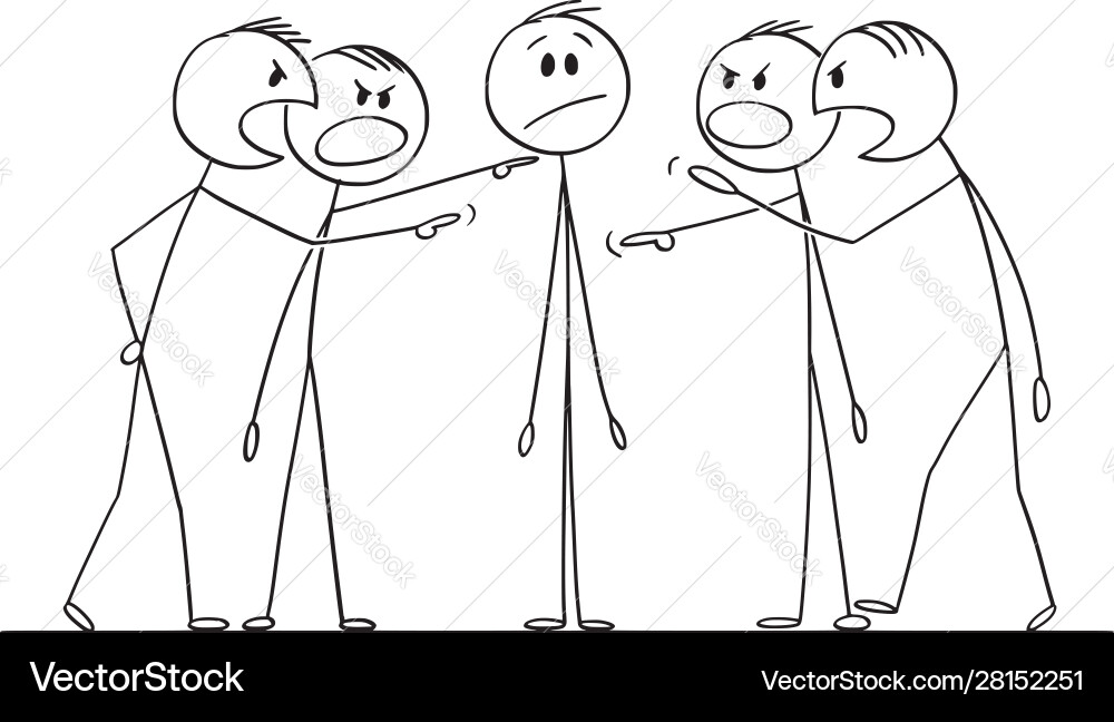 Man Facing Criticism or Blame vector image