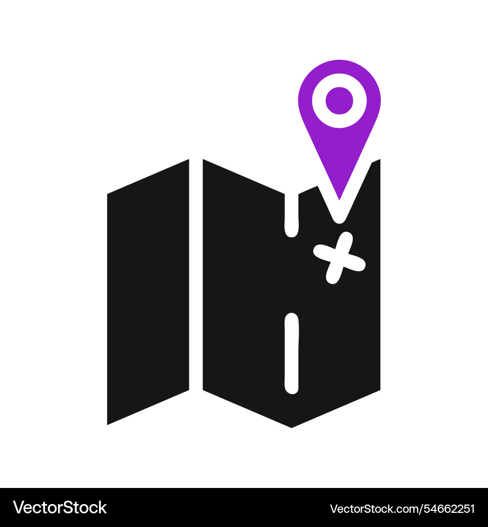 Map with pin icon concept of location navigation Vector Image