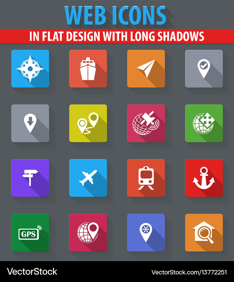 Navigation icons set Vector Image