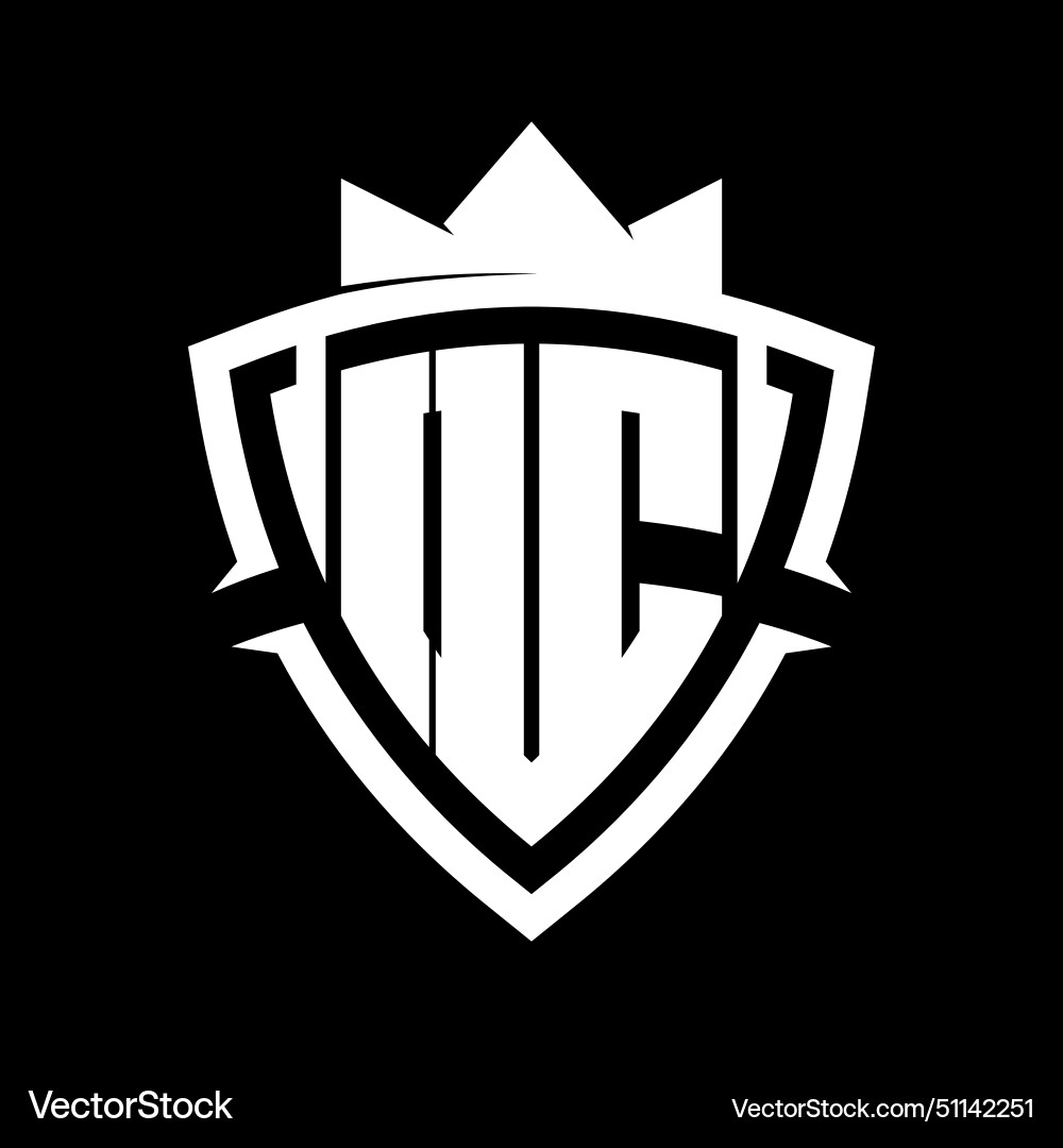 Oc letter monogram with triangle curve shield Oc letter monogram with triangle curve shield Vector Image