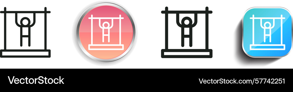 Pulling up icon thin linear regular and button Pulling up icon thin linear regular and button Vector Image