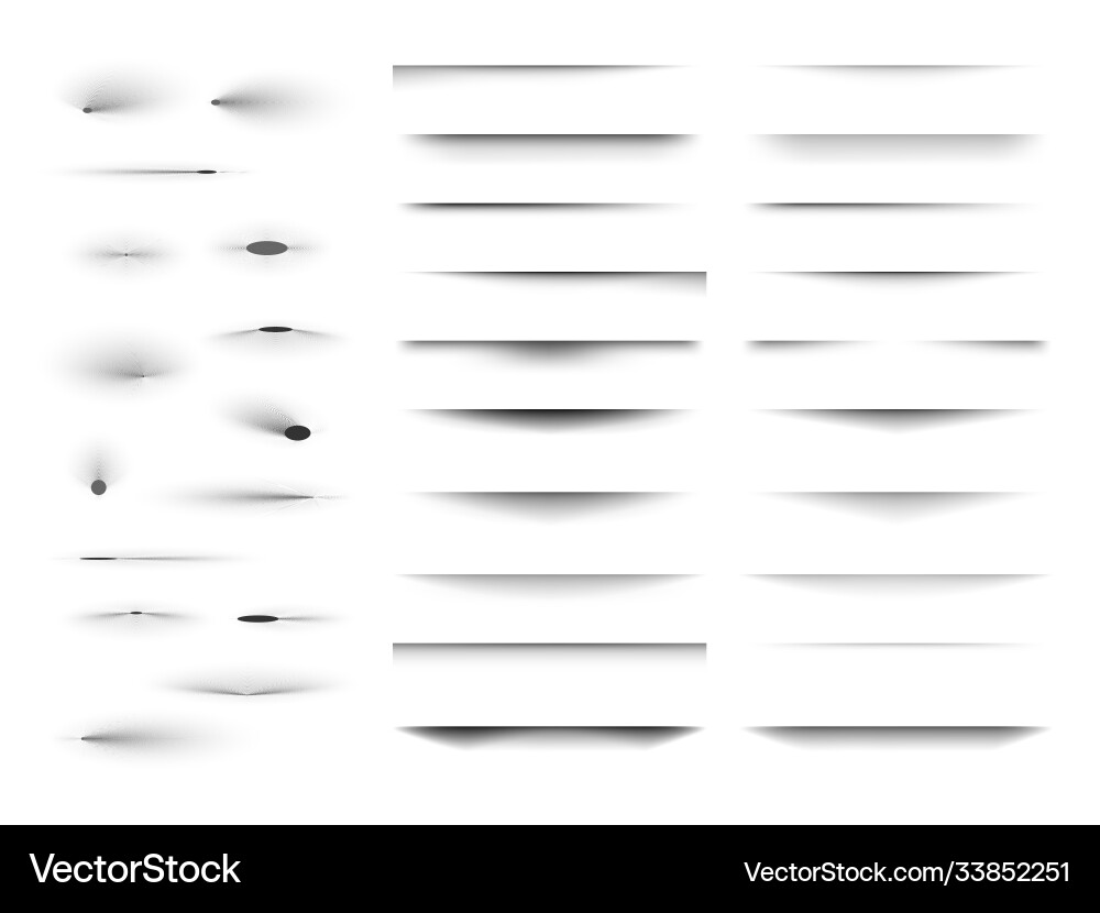 Set transparent shadow with soft edges Vector Image
