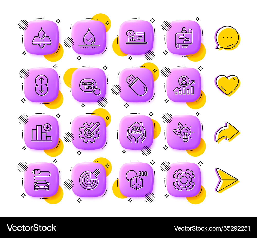 Targeting online help and journey path line icons Targeting online help and journey path line icons vector image