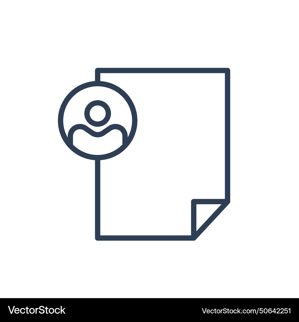 User icon inside document or notepad vector image