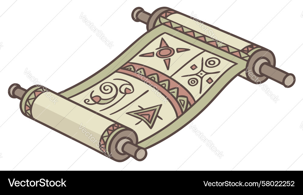 Antique Parchment Scroll with Pattern Vector Image