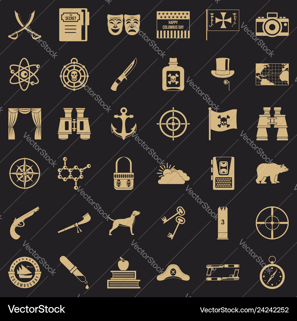 Binoculars icons set simple style Binoculars icons set simple style vector image