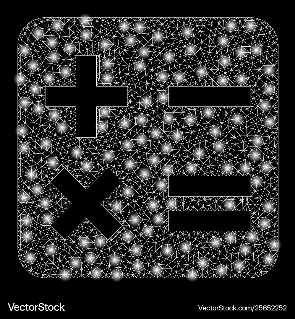 Bright mesh network calculation with flare spots Bright mesh network calculation with flare spots vector image