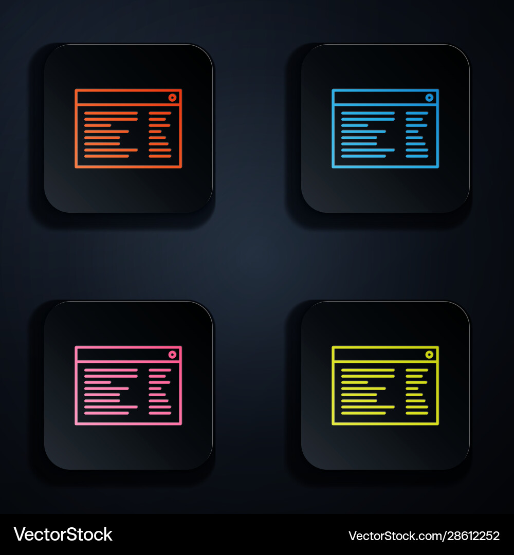 Color neon line software web developer Color neon line software web developer vector image