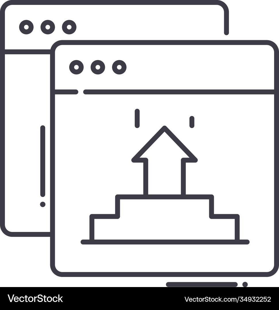 Content development icon linear isolated Content development icon linear isolated vector image