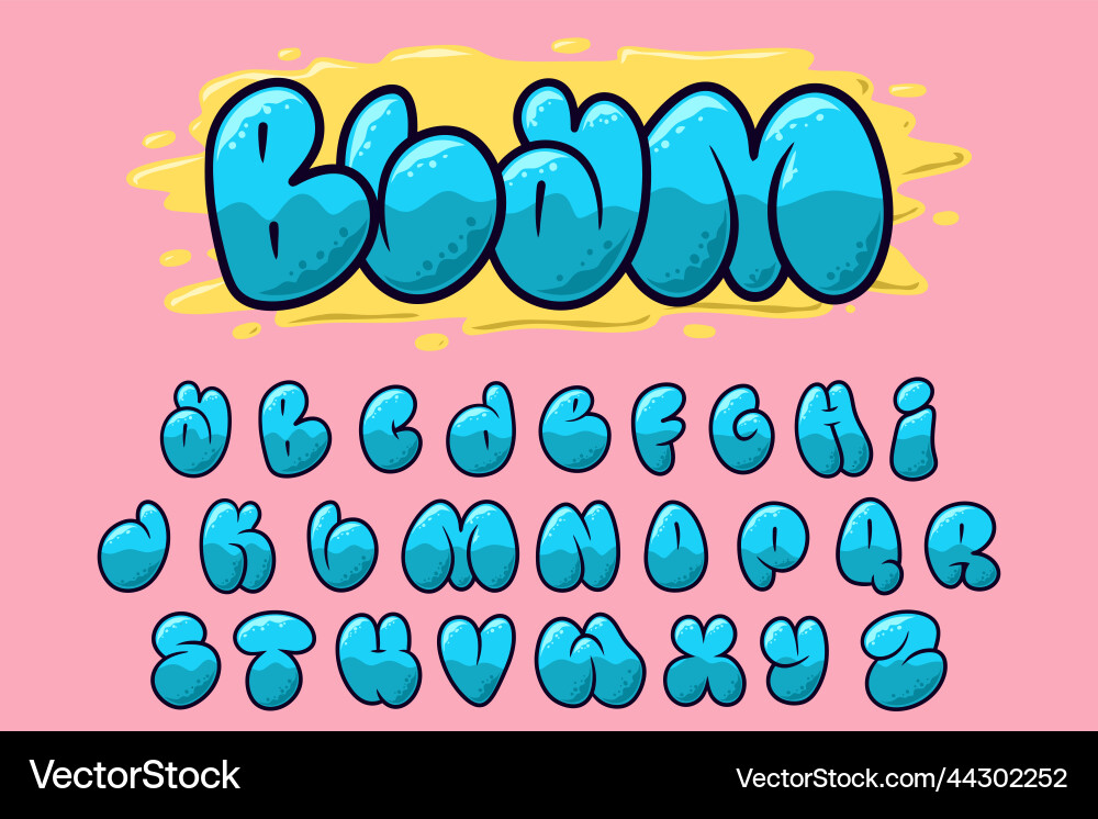 Cute alphabet graffiti text letters Cute alphabet graffiti text letters vector image
