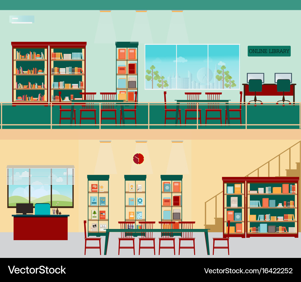 Empty reading seat in library vector image