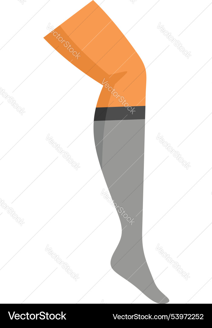 Man leg wearing compression stocking relief Vector Image