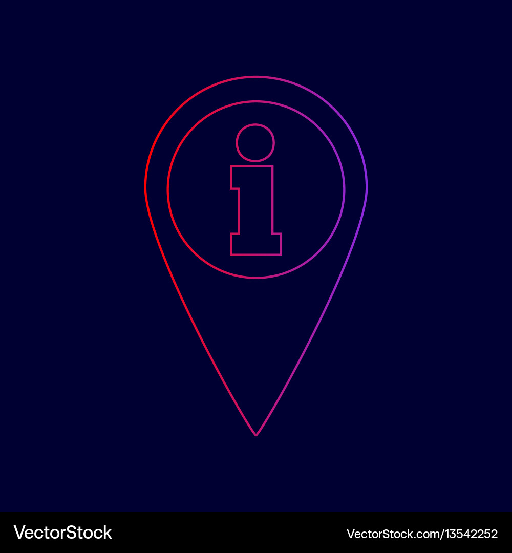 Map pointer with information sign line vector image