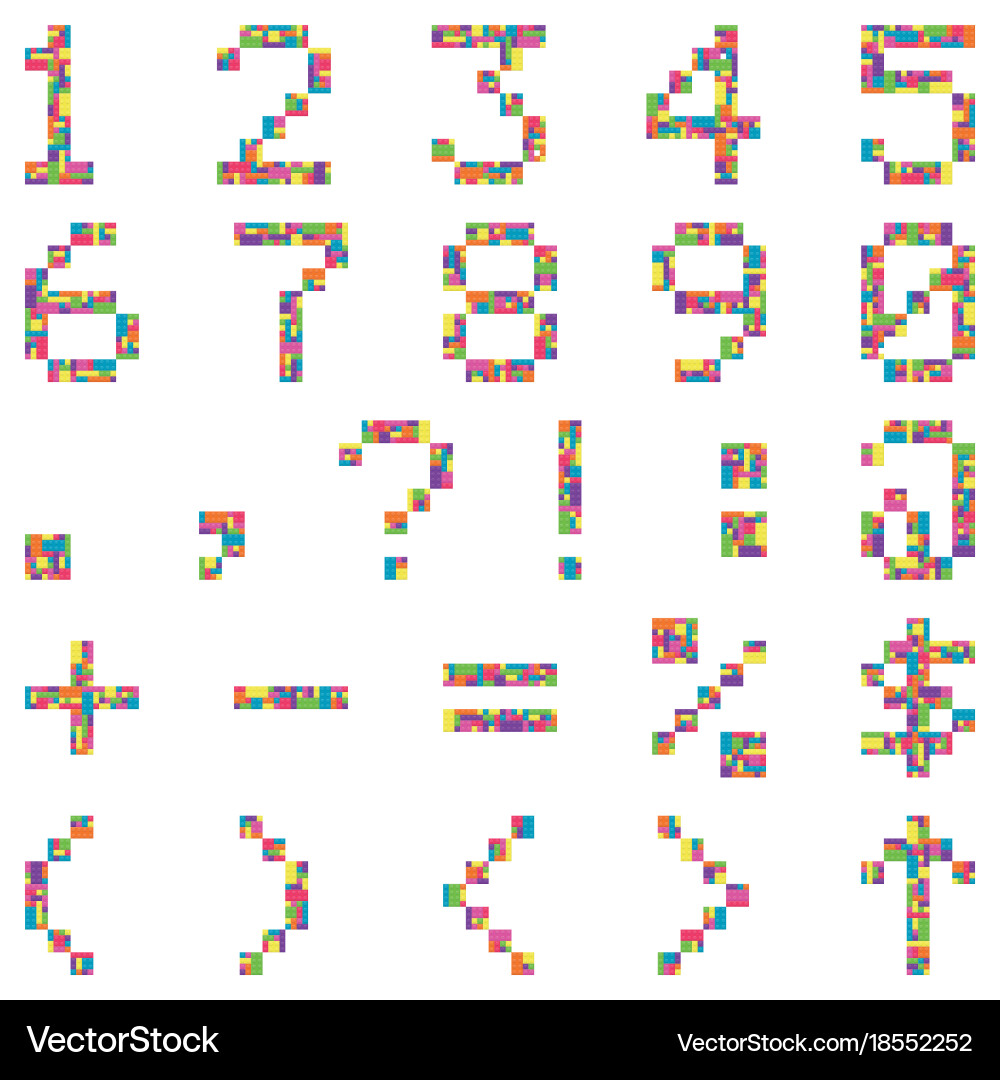 Numbers punctuation marks and special characters vector image