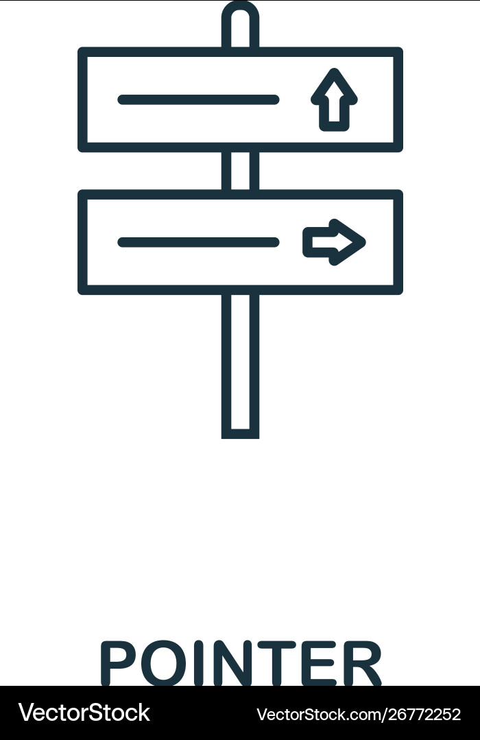 Pointer outline icon thin line concept element Pointer outline icon thin line concept element Vector Image