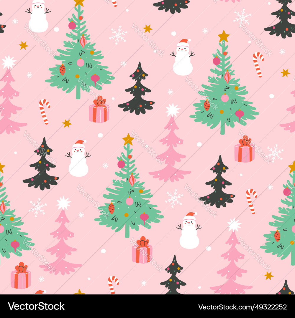 Seamless christmas pattern with trees Seamless christmas pattern with trees vector image