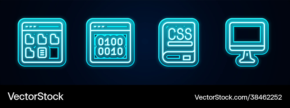 Set line browser files binary code books about Set line browser files binary code books about vector image
