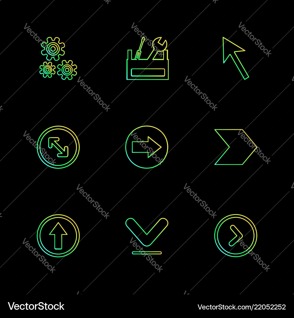 Setting gear tools pointer next arrows Vector Image