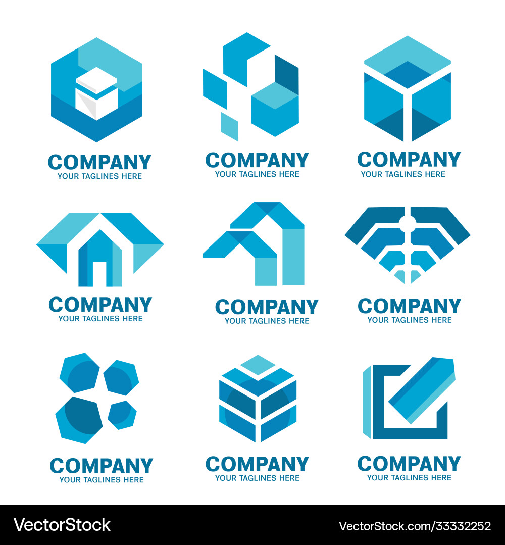 Simple corporate company logo collection vector image